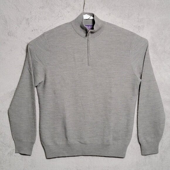 Ralph Lauren Other - Ralph Lauren Purple Label Sweater Mens Size XL Gray Wool Cashmere 1/4 Zip
